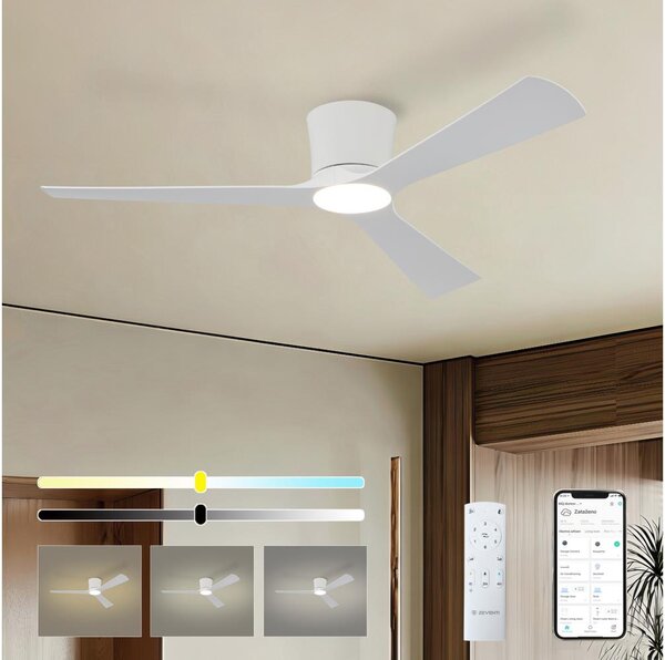 ZEVENTI - LED таванен вентилатор AUREX LED/24W/230V Wi-Fi Tuya бял + с дистанционно управление