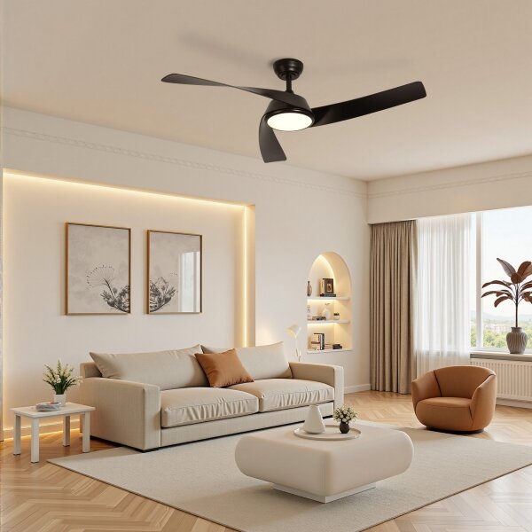 ZEVENTI - LED таванен вентилатор AERYS LED/24W/230V Wi-Fi Tuya черен + дистанционно управление