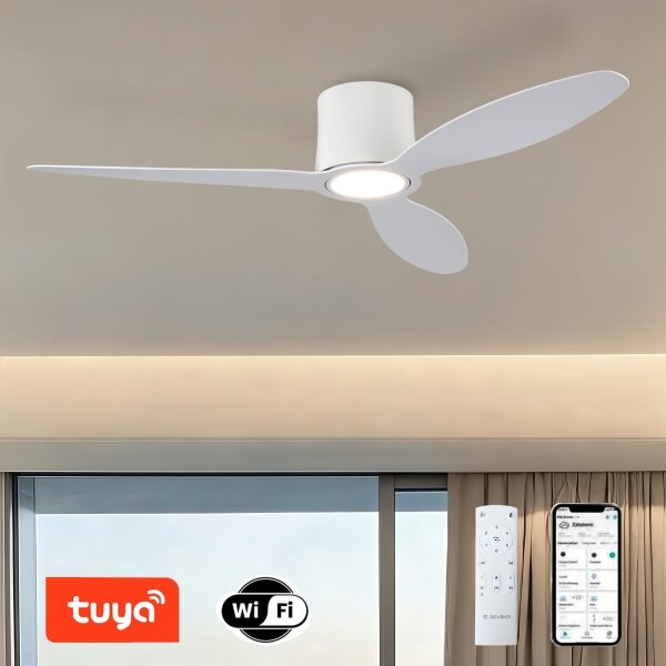 ZEVENTI - LED таванен вентилатор VENTORA LED/24W/230V Wi-Fi Tuya бял + дистанционно управление