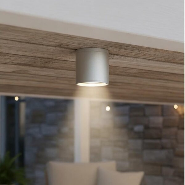 Ideal Lux - Външно спот осветително тяло GUN 1xGU10/28W/230V Ø 11 cm IP55 сиво