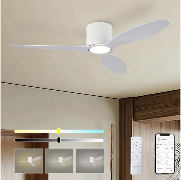 ZEVENTI - LED таванен вентилатор VENTORA LED/24W/230V Wi-Fi Tuya бял + дистанционно управление