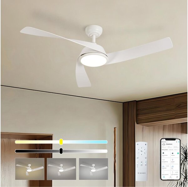 ZEVENTI - LED таванен вентилатор AERYS LED/24W/230V Wi-Fi Tuya бял + ДУ