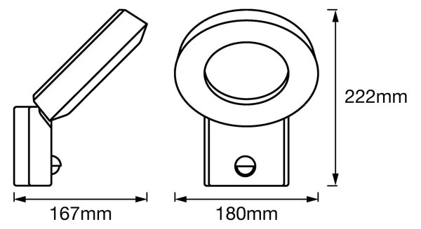 Ledvance - LED Екстериорен аплик със сензор LOOP 1xLED/12W/230V IP44