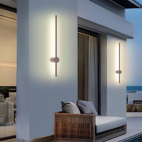 Brilagi - LED външен стенен аплик AURA LED/12W/230V 3000K IP54 65 cm кафяв CRI 90