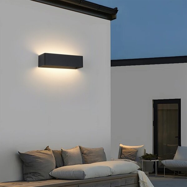 Brilagi - LED външно стенно осветително тяло DONNANI LED/12W/230V черно IP44