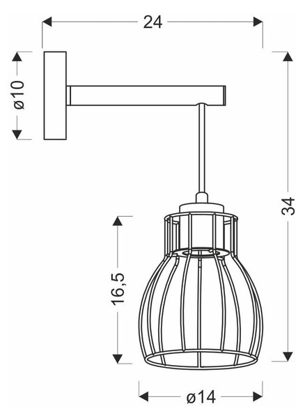 Черна и светлокафява стенна лампа Bernita - Candellux Lighting