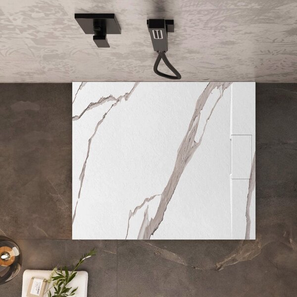 Корито за душ кабина Bazalt CARRARA WHITE 90x90