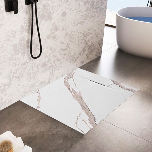 Корито за душ кабина Bazalt CARRARA WHITE 90x90