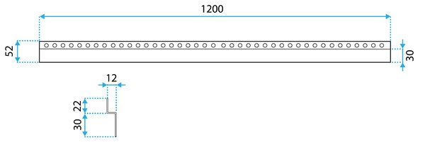 Listwa brodzikowa czołowa 120cm BRUSH NICKEL