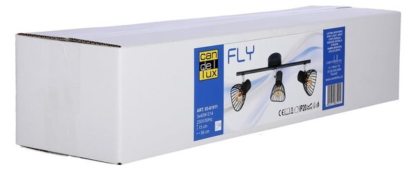 Черно осветително тялоо за таван с метален абажур 56x8 cm Fly – Candellux Lighting