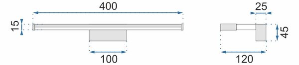 АПЛИК ЗА БАНЯ LED 8W 40CM APP368-1W CHROM