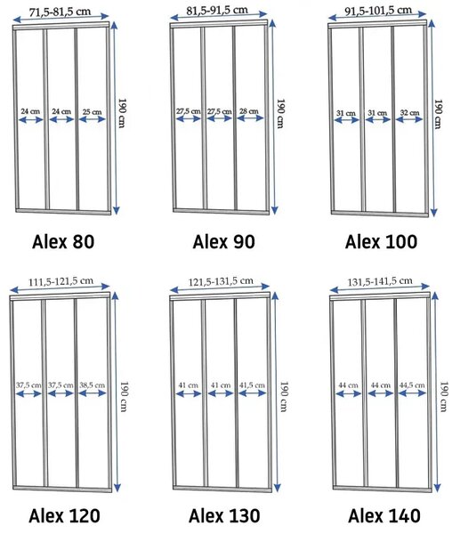 Плъзгащи врати за душ кабина Rea Alex 100