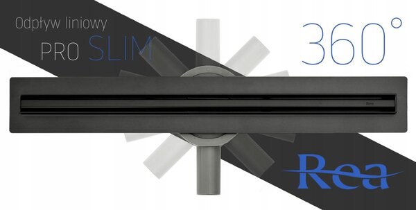 Линеен сифон Rea NEO Slim Pro Black 100