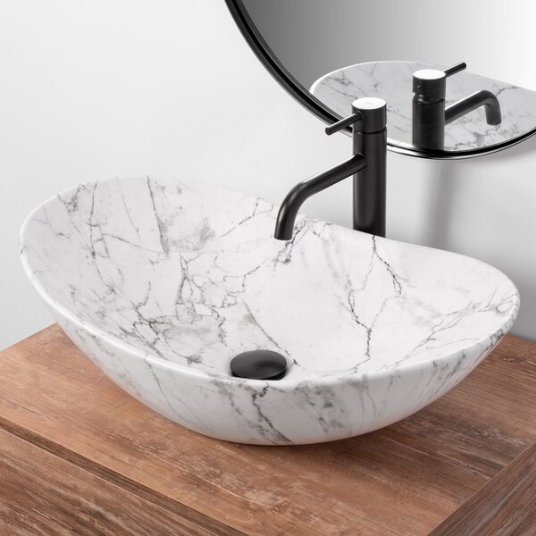 Умивалник за плот Rea Royal 60 Statuario Marble Matt