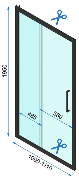 Врати за душ кабини REA Rapid Slide 110 Gold