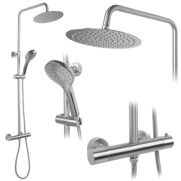 Комплект за душ с термостат REA VINCENT NICKEL BRUSH INOX
