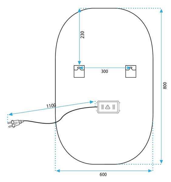 Огледало LED 80x60cm P10408