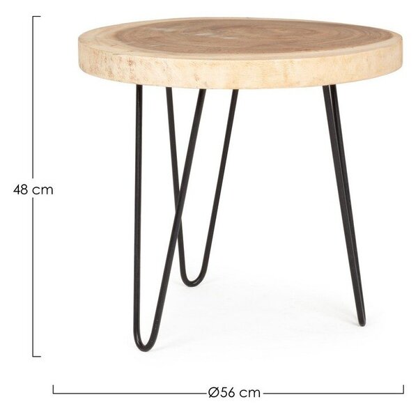 Кръгла странична масичка от масивен Мунггур ø 56 cm Tuala – Bizzotto