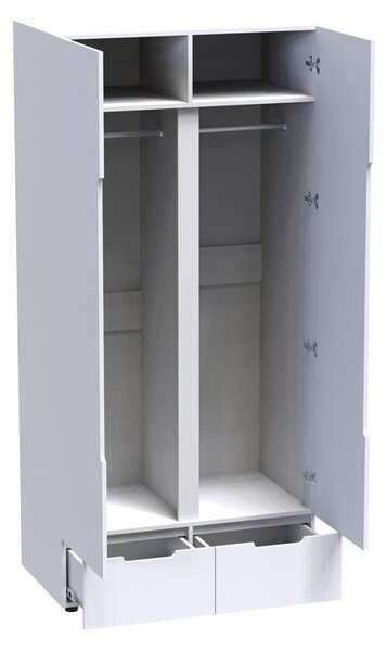 Гардероб с две врати Afina Pako World White 100x57x213 cm