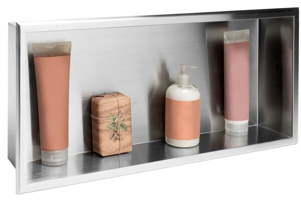 Bathroom shelf 30x60 steel brush