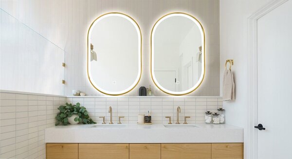 Огледало LED OLL 60x90 cm Brush Gold