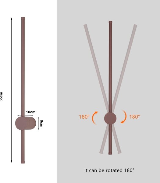 Brilagi - LED външен стенен аплик AURA LED/12W/230V 3000K IP54 65 cm кафяв CRI 90