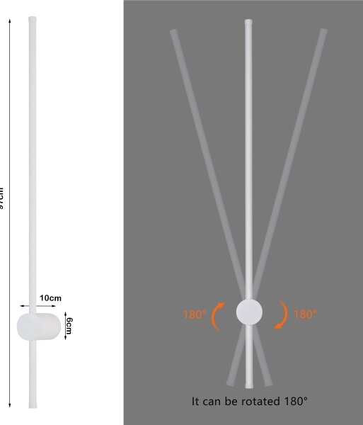 Brilagi - външно стенно LED осветително тяло AURA LED/20W/230V 3000K IP54 97 cm бяло CRI 90