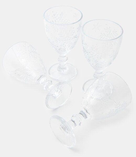 Sinsay - Чаши с мотив на снежинки 4 pack - clear