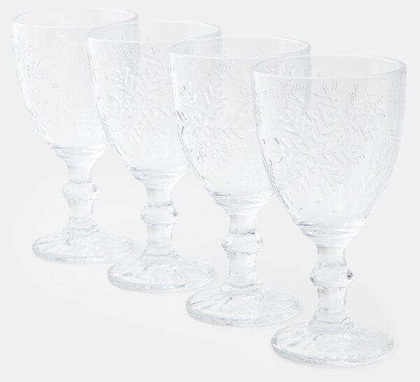 Sinsay - Чаши с мотив на снежинки 4 pack - clear