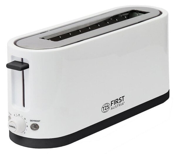 Тостер за хляб First Austria FA-5368-4, 900W, Размразяване, 38 см, Бял