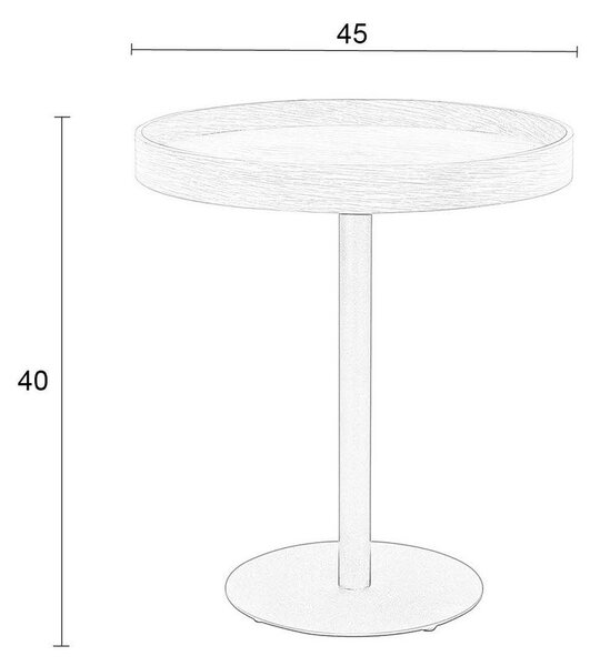 Кръгла странична масичка с дъбов плот ø 40 cm Yuri S – White Label