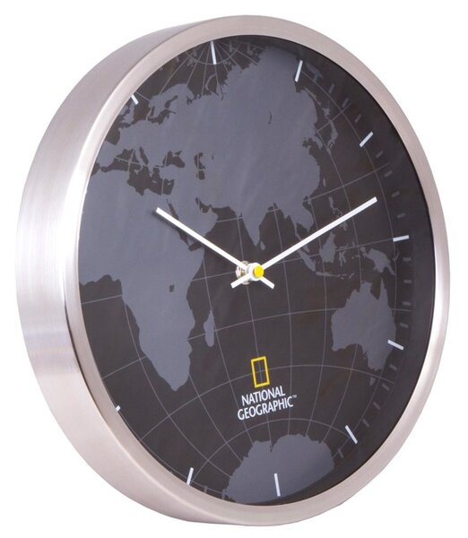 Часовник Bresser National Geographic 30 cm, аналогово указание, cтенен, черно/бял