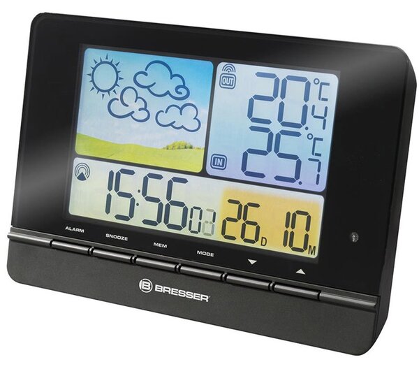 Електронна метеостанция Bresser MeteoTrend, цветен дисплей, подсветка, календар, час, аларма, черна