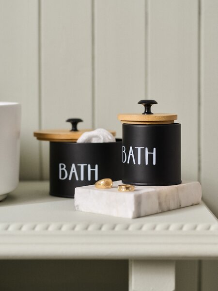 Sinsay - Кутия за съхранение с надпис „Bath“ - черeн