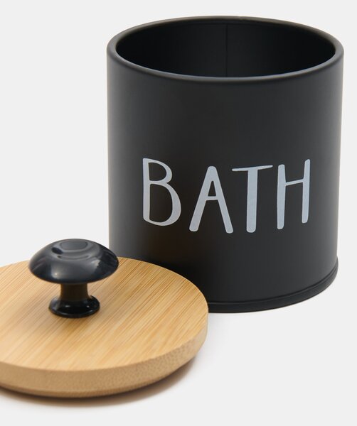Sinsay - Кутия за съхранение с надпис „Bath“ - черeн