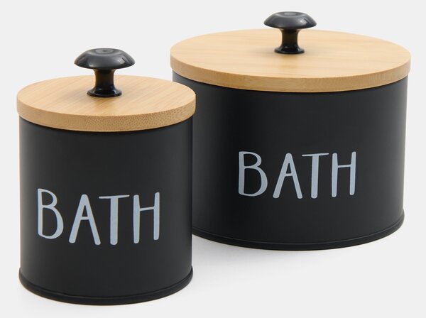 Sinsay - Кутия за съхранение с надпис „Bath“ - черeн