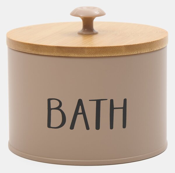 Sinsay - Кутия за съхранение с надпис „Bath“ - кафе