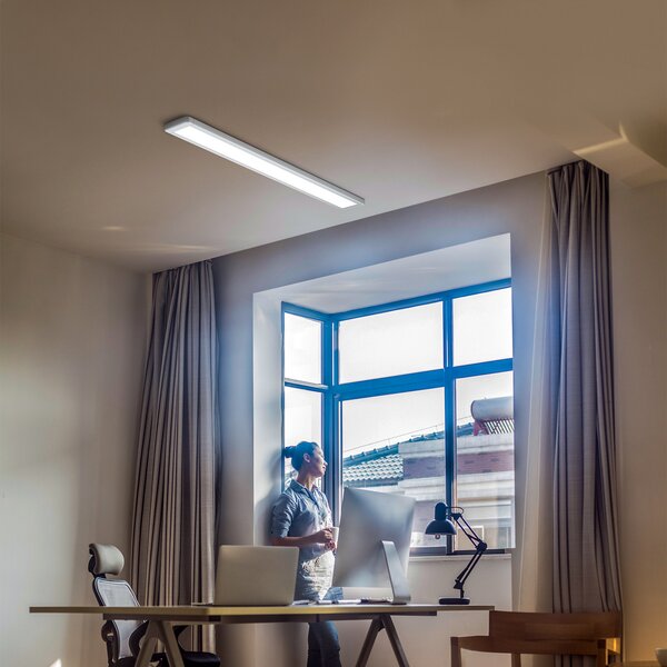 OSRAM LED плафон OFFICE LINE, бял, 122 cm, метал, Бял, кабинет / офис, Алуминий