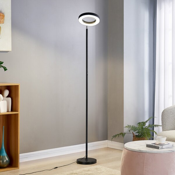 Lindby Smart LED стояща лампа Cilian, RGBW, CCT, ZigBee, Hue, Затъмняване, Черен, Дневна/трапезария, Метал, Модерен