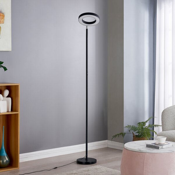 Lindby Smart LED стояща лампа Cilian, RGBW, CCT, ZigBee, Hue, Затъмняване, Черен, Дневна/трапезария, Метал, Модерен