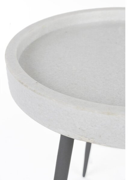 Кръгла странична масичка с мраморна плоча ø 33 cm Karrara – White Label