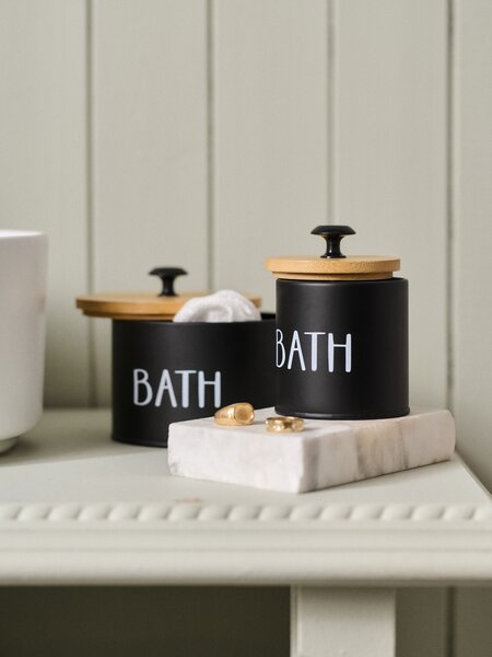 Sinsay - Кутия за съхранение с надпис „Bath“ - черeн