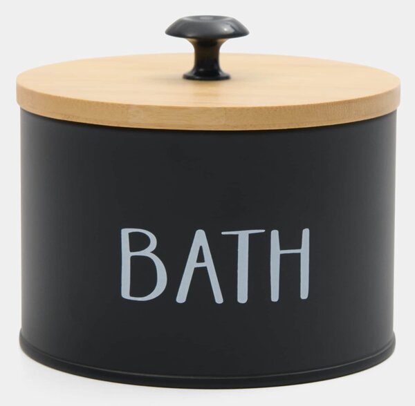 Sinsay - Кутия за съхранение с надпис „Bath“ - черeн