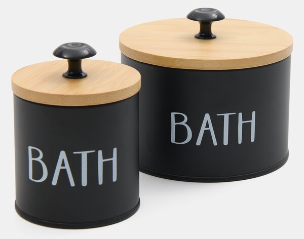 Sinsay - Кутия за съхранение с надпис „Bath“ - черeн