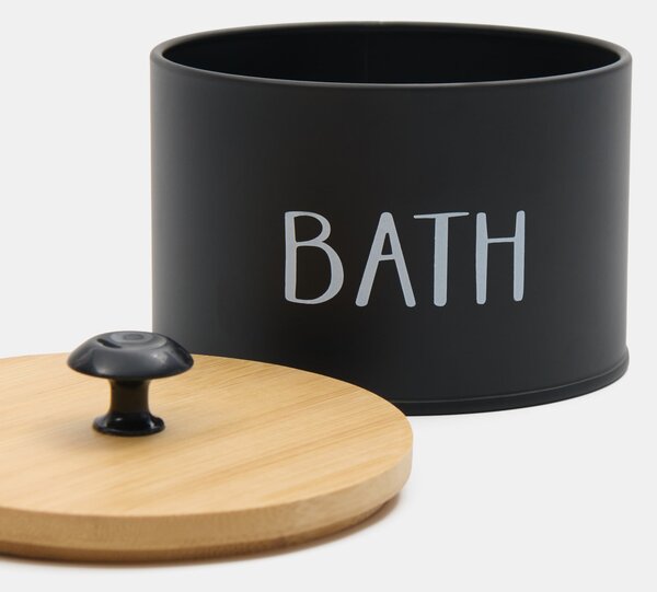 Sinsay - Кутия за съхранение с надпис „Bath“ - черeн