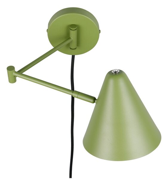 Зелена стенна лампа с огъваща се структура за контакт ø 15 cm Cosima – Trio