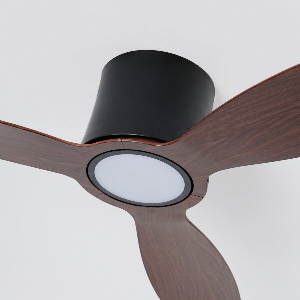 ZEVENTI - LED таванен вентилатор VENTORA LED/24W/230V Wi-Fi Tuya черен/орех + дистанционно управление