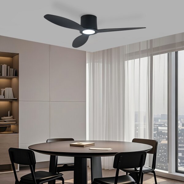 ZEVENTI - LED таванен вентилатор VENTORA LED/24W/230V Wi-Fi Tuya черен + с дистанционно управление