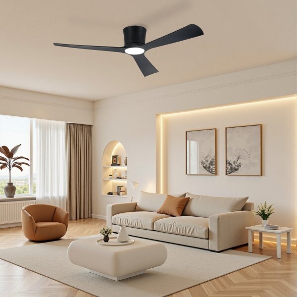 ZEVENTI - LED таванен вентилатор AUREX LED/24W/230V Wi-Fi Tuya черен + дистанционно управление