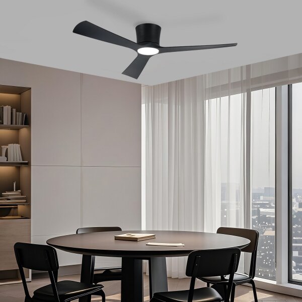 ZEVENTI - LED таванен вентилатор AUREX LED/24W/230V Wi-Fi Tuya черен + дистанционно управление